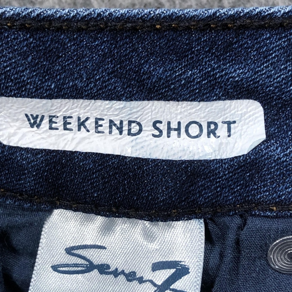 Seven7 Women's 12 Blue Denim Cutoff Shorts Raw Hem Distressed Weekend - Picture 9 of 16